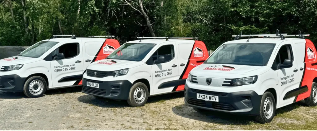 Our fleet of gutter cleaning vehicles in Durham