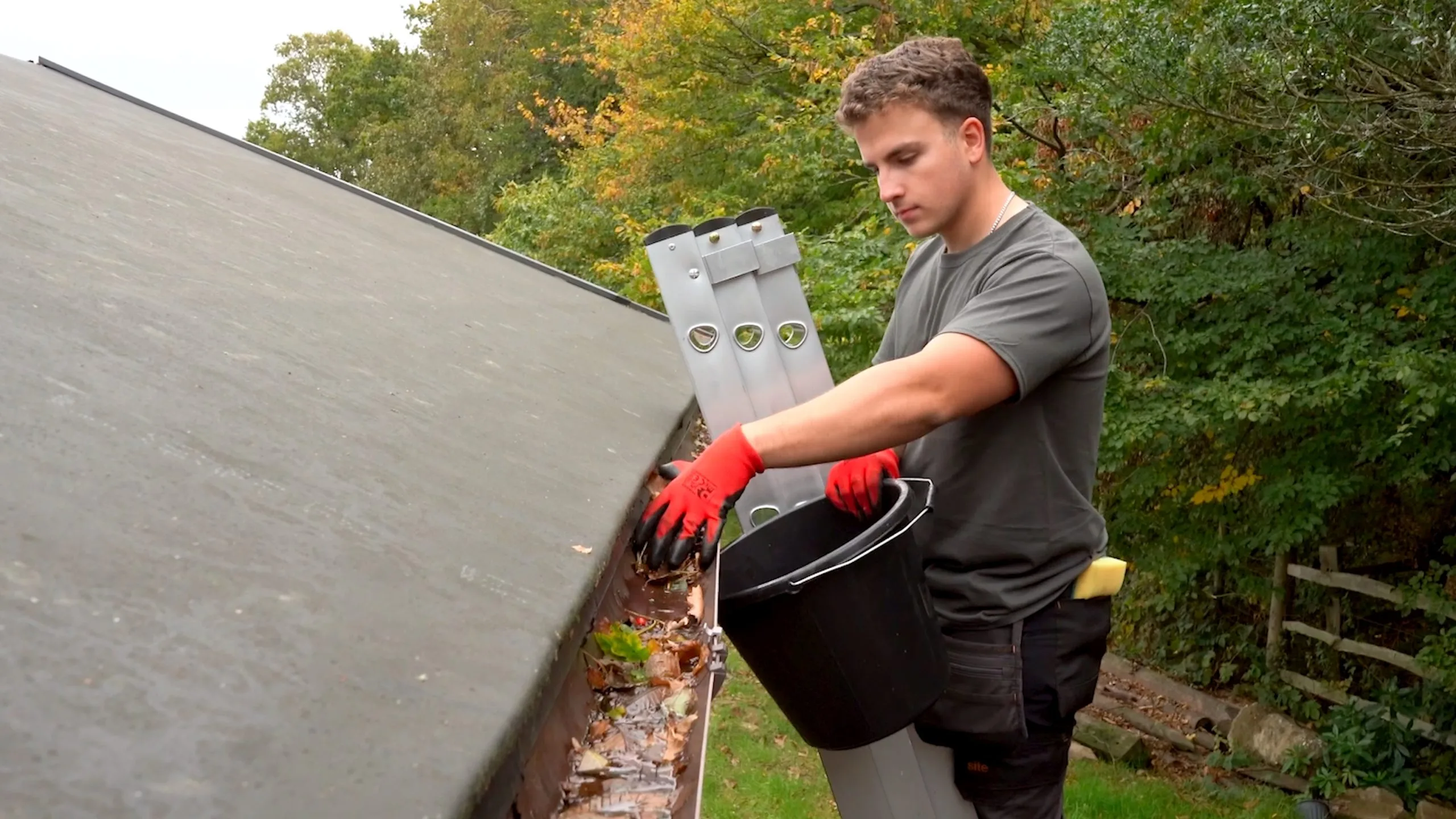 Gutter cleaning a residential property